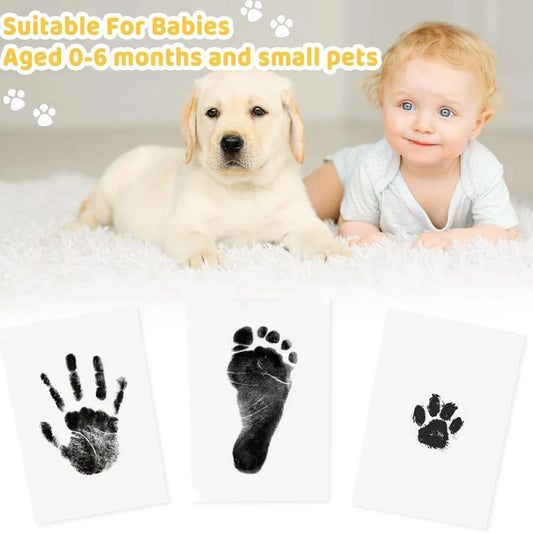 Baby Handprint and Footprint Kit Safe Non-Toxic Ink Pads Clean Inkless Touch Pet Paw Print Ink Kits with